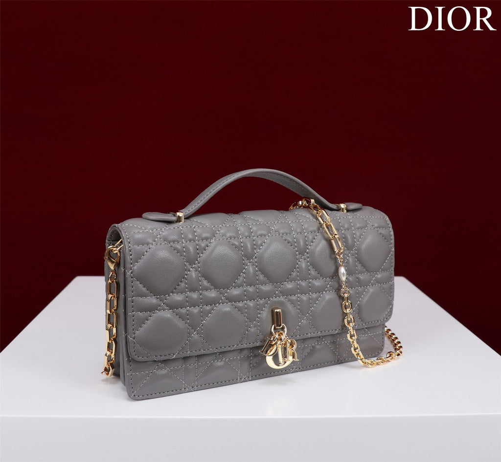 DIOR my mini 21 gray lambskin