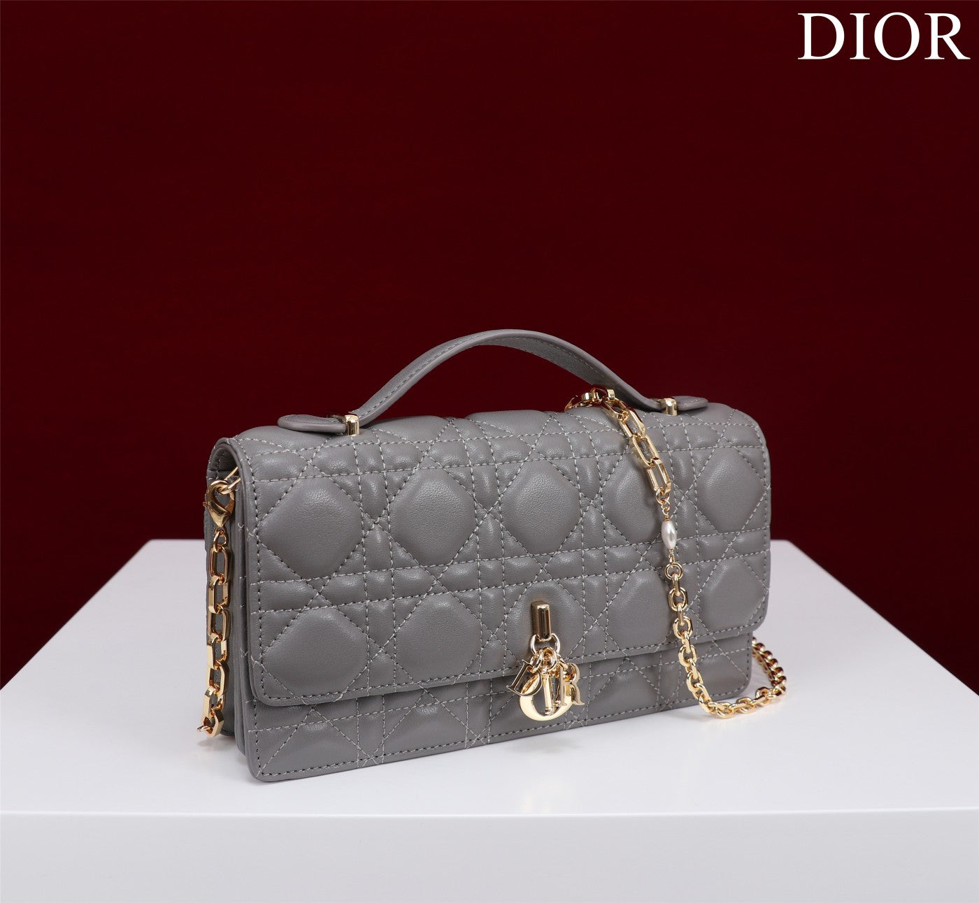 DIOR my mini 21 gray lambskin