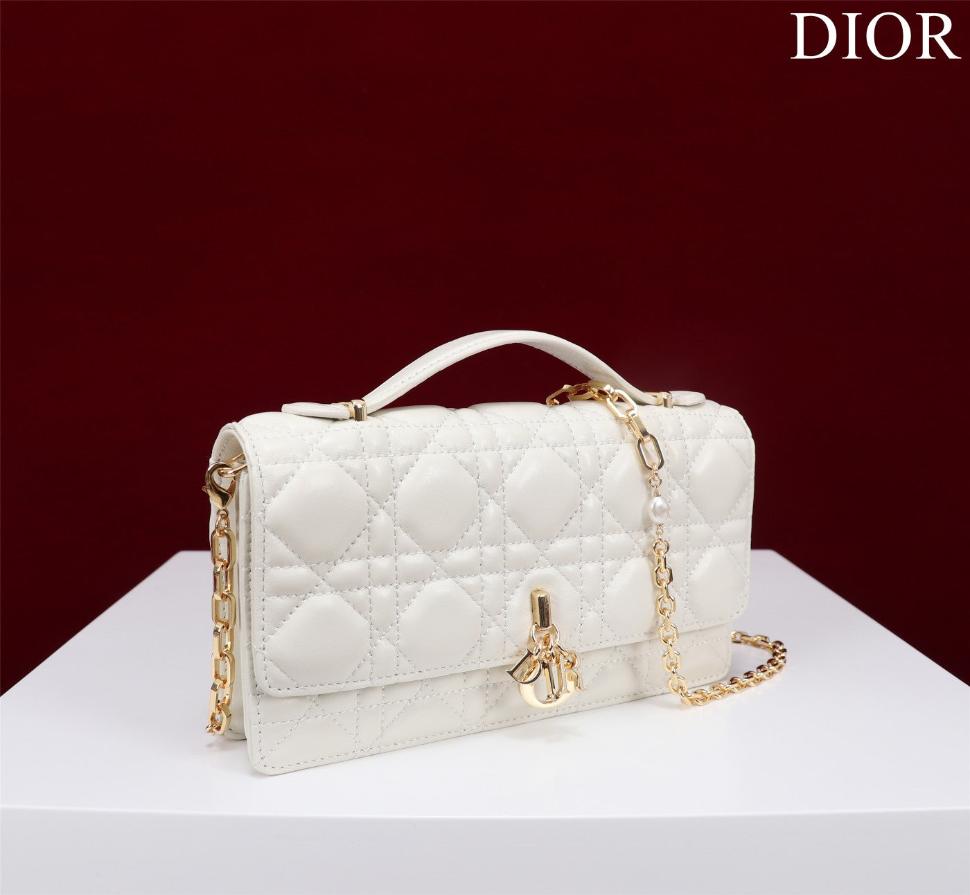 DIOR my mini 21 white lambskin