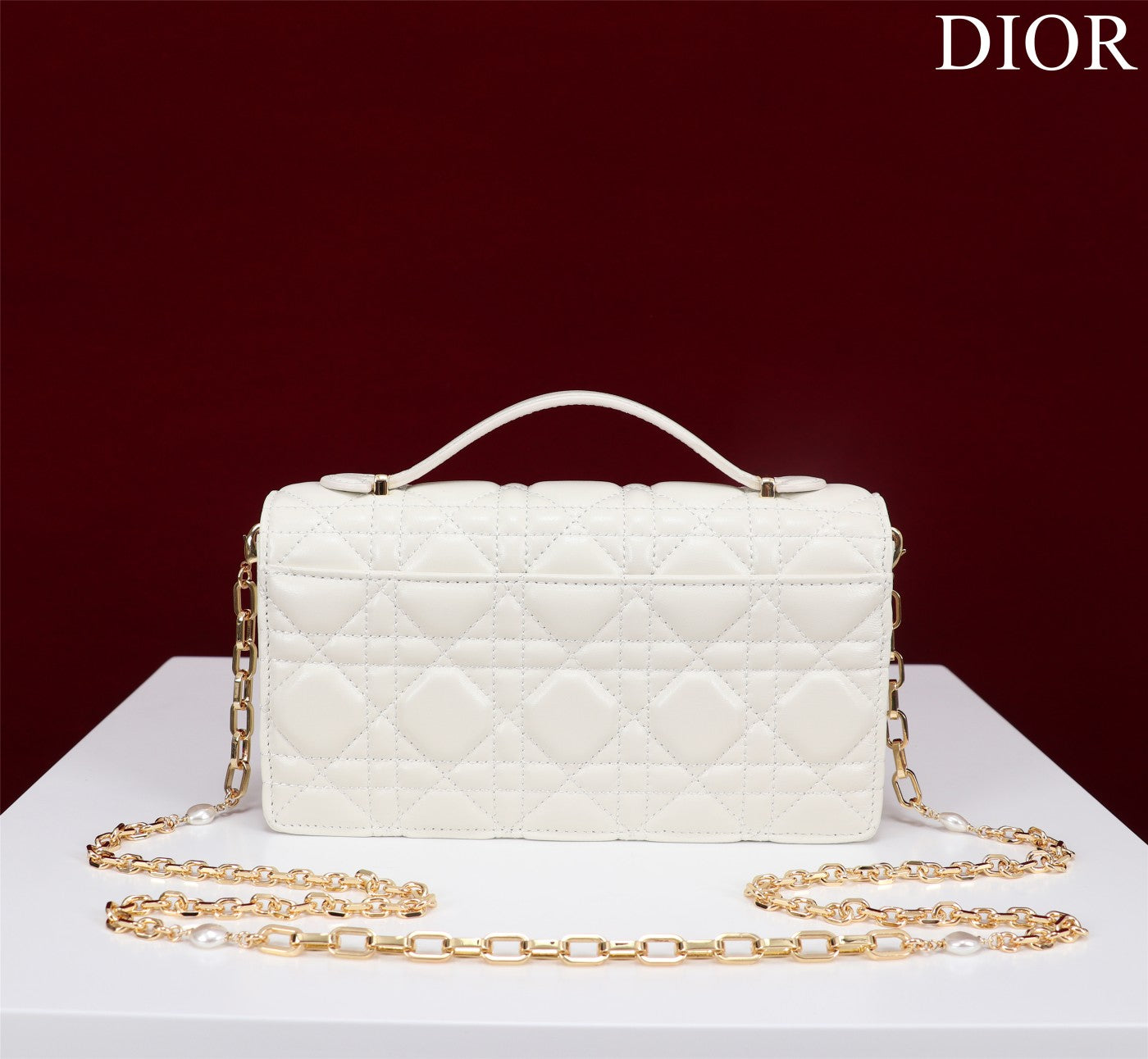 DIOR my mini 21 white lambskin