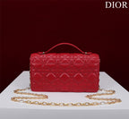 DIOR my mini 21 red lambskin