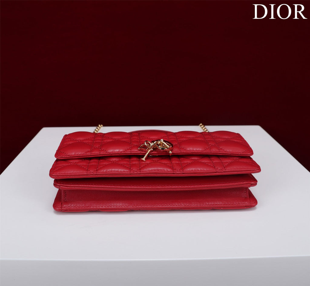 DIOR my mini 21 red lambskin