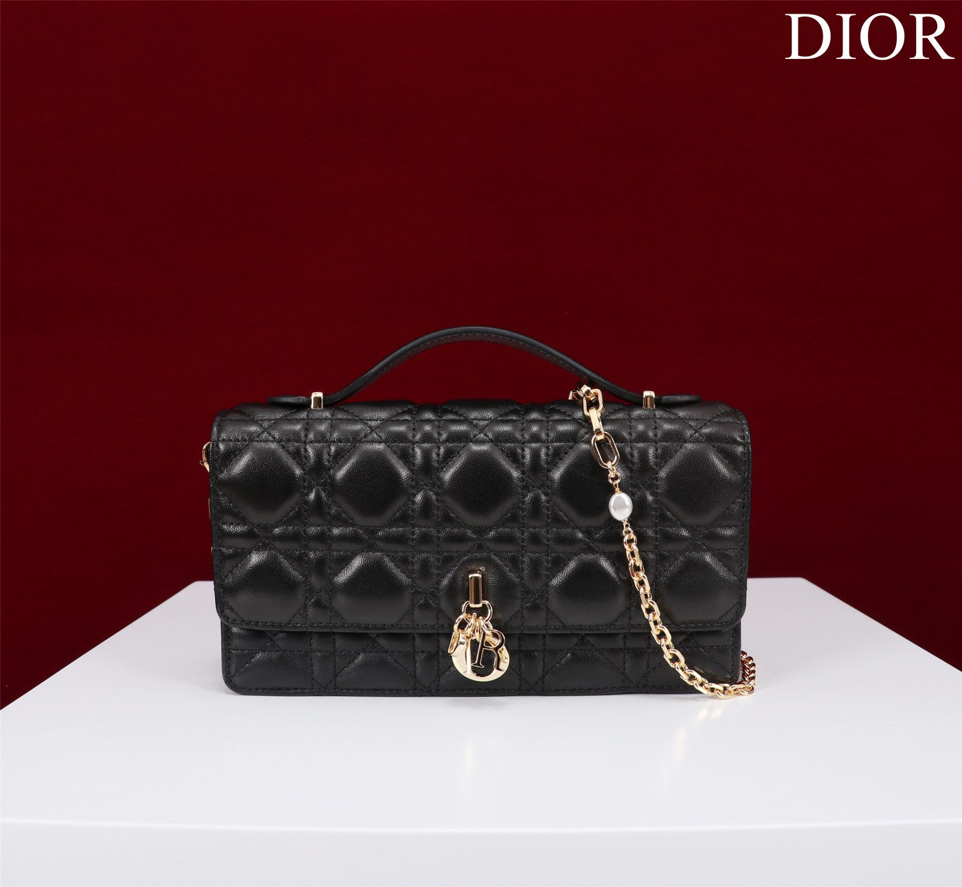 DIOR my mini 21 black lambskin