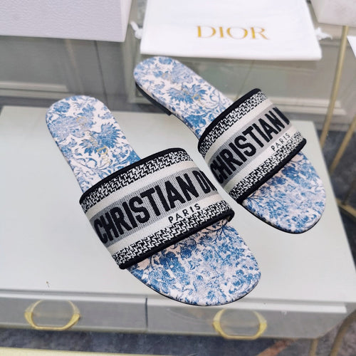 DIOR Mule Dway Slide 10mm Multi-motifs Style 75