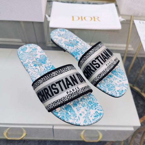 DIOR Mule Dway Slide 10mm Multi-motifs Style 74