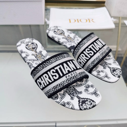 DIOR Mule Dway Slide 10mm Multi-motifs Style 26