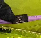 FENDI BAGUETTE MINI 19 IN LIMERICK GREEN SEQUINS GOLD HARDWARE