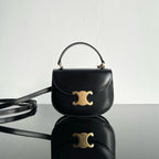 Celine TRIOMPHE SHINY CALFSKIN HANDBAG 18 BLACK