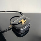 Celine TRIOMPHE SHINY CALFSKIN HANDBAG 18 BLACK