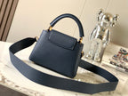 Louis Vuitton capucines mini 21 midnight blue taurillon leather gold hardware