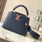 Louis Vuitton capucines bb 27 midnight blue taurillon leather gold hardware