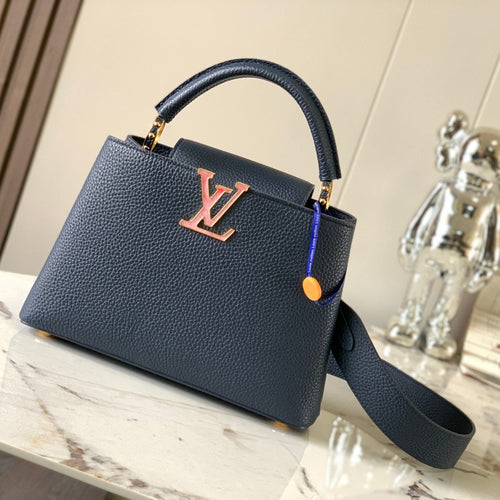 Louis Vuitton capucines bb 27 midnight blue taurillon leather gold hardware