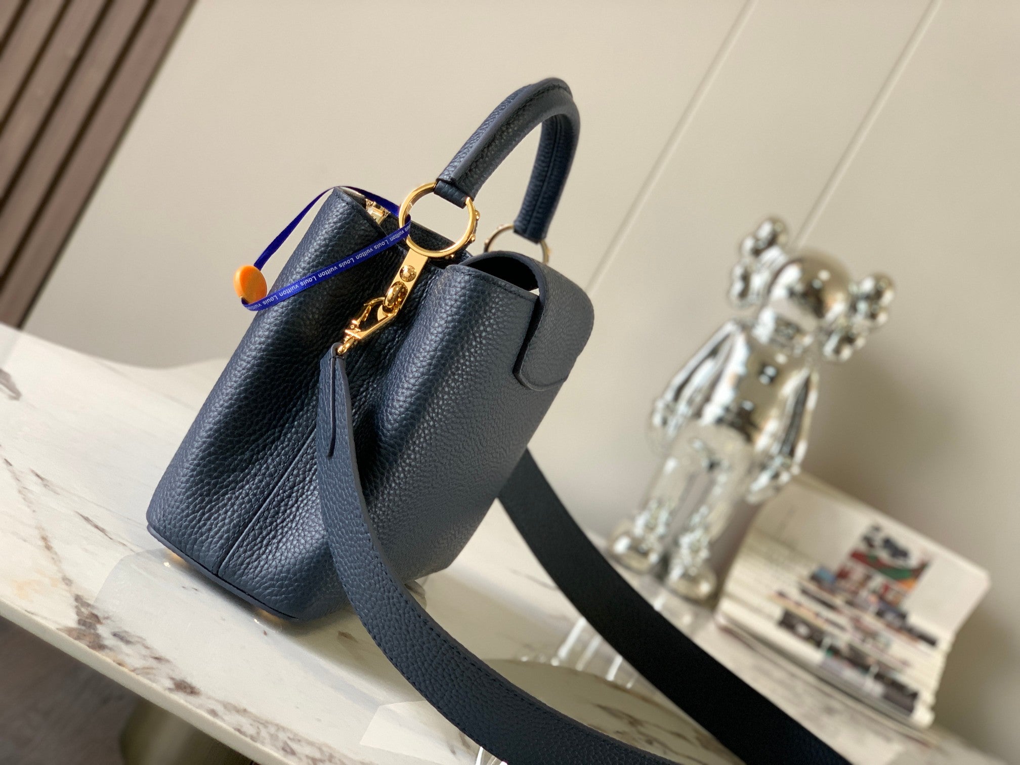 Louis Vuitton capucines bb 27 midnight blue taurillon leather gold hardware