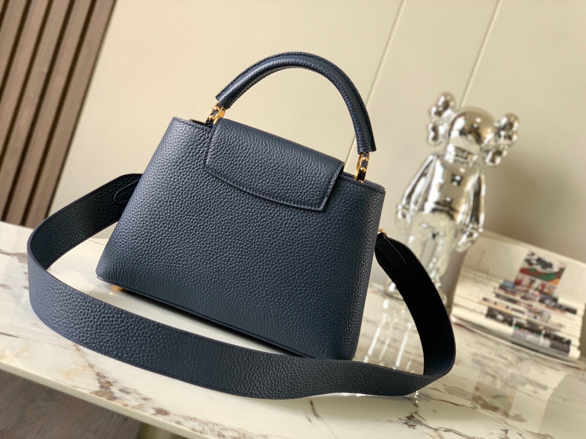 Louis Vuitton capucines bb 27 midnight blue taurillon leather gold hardware