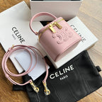 Celine COSMETIC CASE 9 SMOOTH CALFSKIN PINK PASTEL BAG