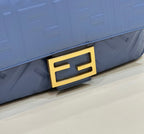 FENDI Baguette 27cm Blue Lambskin Gold Hardware