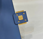 FENDI Baguette 27cm Blue Lambskin Gold Hardware