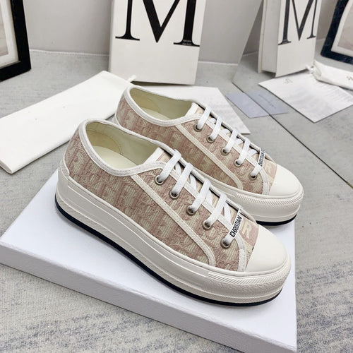DIOR walkn 45 white light pink oblique embroidery canvas