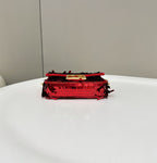 FENDI BAGUETTE MINI 19 IN RED SEQUINS GOLD HARDWARE