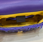 FENDI BAGUETTE MINI 19 IN GRAPE JELLY SEQUINS GOLD HARDWARE