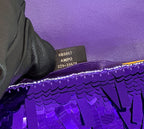 FENDI BAGUETTE MINI 19 IN GRAPE JELLY SEQUINS GOLD HARDWARE