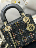DIOR Mini Lady 17 Black Lambskin Black Beads