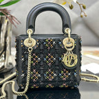 DIOR Mini Lady 17 Black Lambskin Black Beads