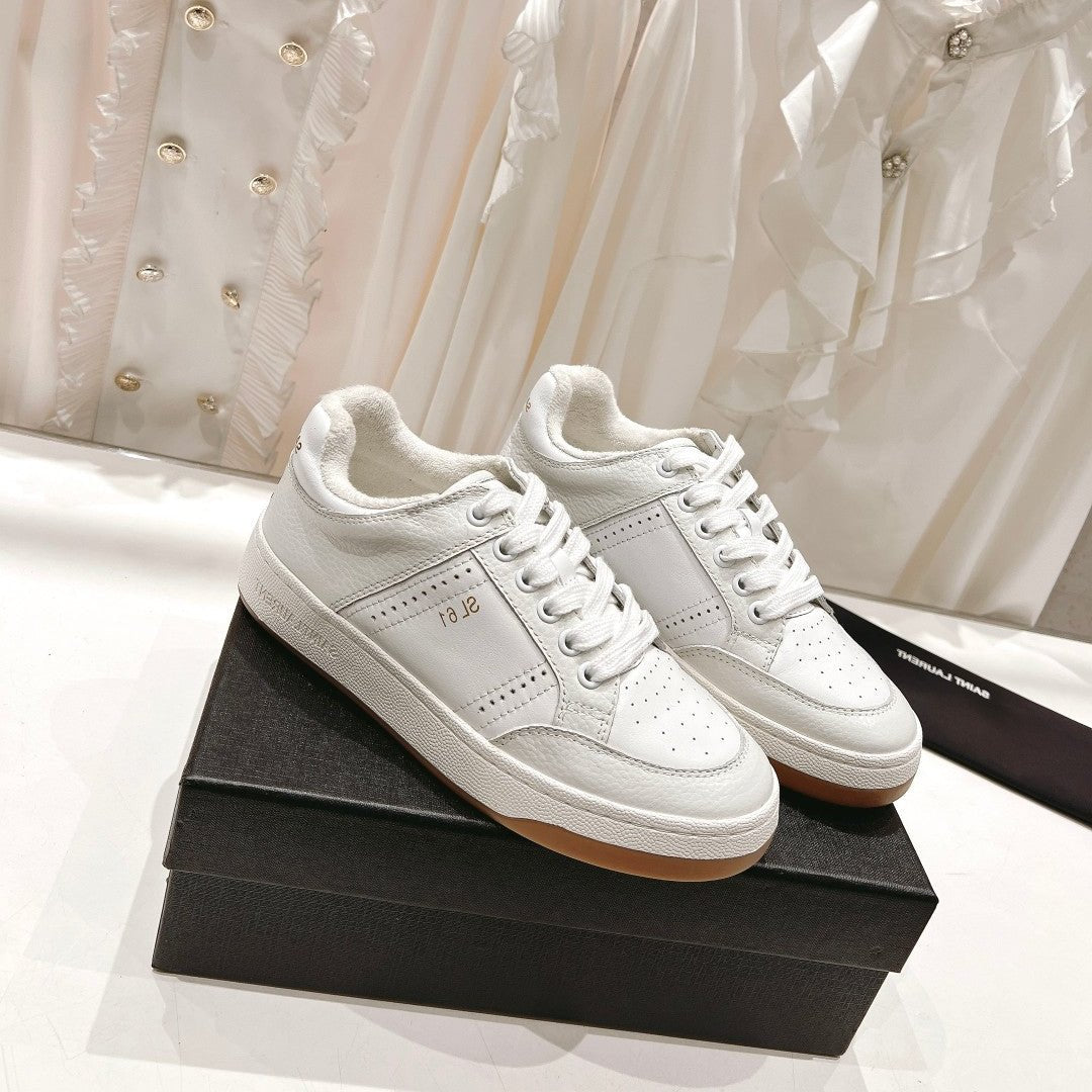 Saint Laurent SL SL/61 SNEAKERS WHITE PERFORATED CALFSKIN