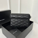 Saint Laurent SL June Box Bag In Quilted Black Lambskin Shw