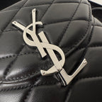 Saint Laurent SL June Box Bag In Quilted Black Lambskin Shw