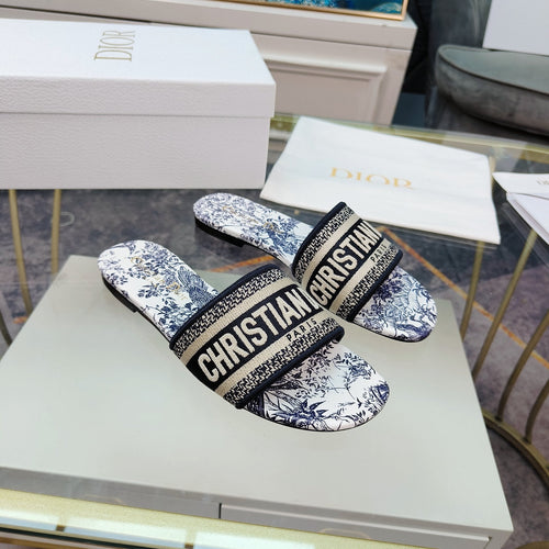 DIOR Mule Dway Slide 10mm Multi-motifs Style 11