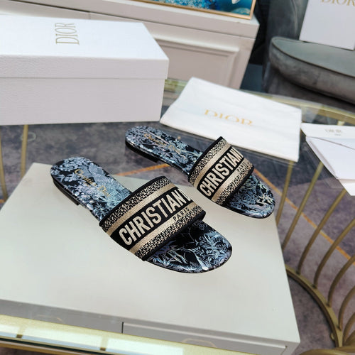 DIOR Mule Dway Slide 10mm Multi-motifs Style 4