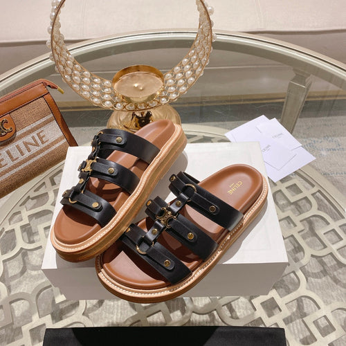 Celine slides tippi black calfskin