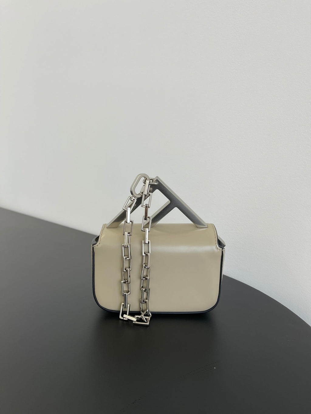 FENDI FENDI MINI FIRST SIGHT 13 BAG IN TAN BROWN CALFSKIN WITH SILVER HARDWARE