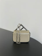 FENDI FENDI MINI FIRST SIGHT 13 BAG IN TAN BROWN CALFSKIN WITH SILVER HARDWARE