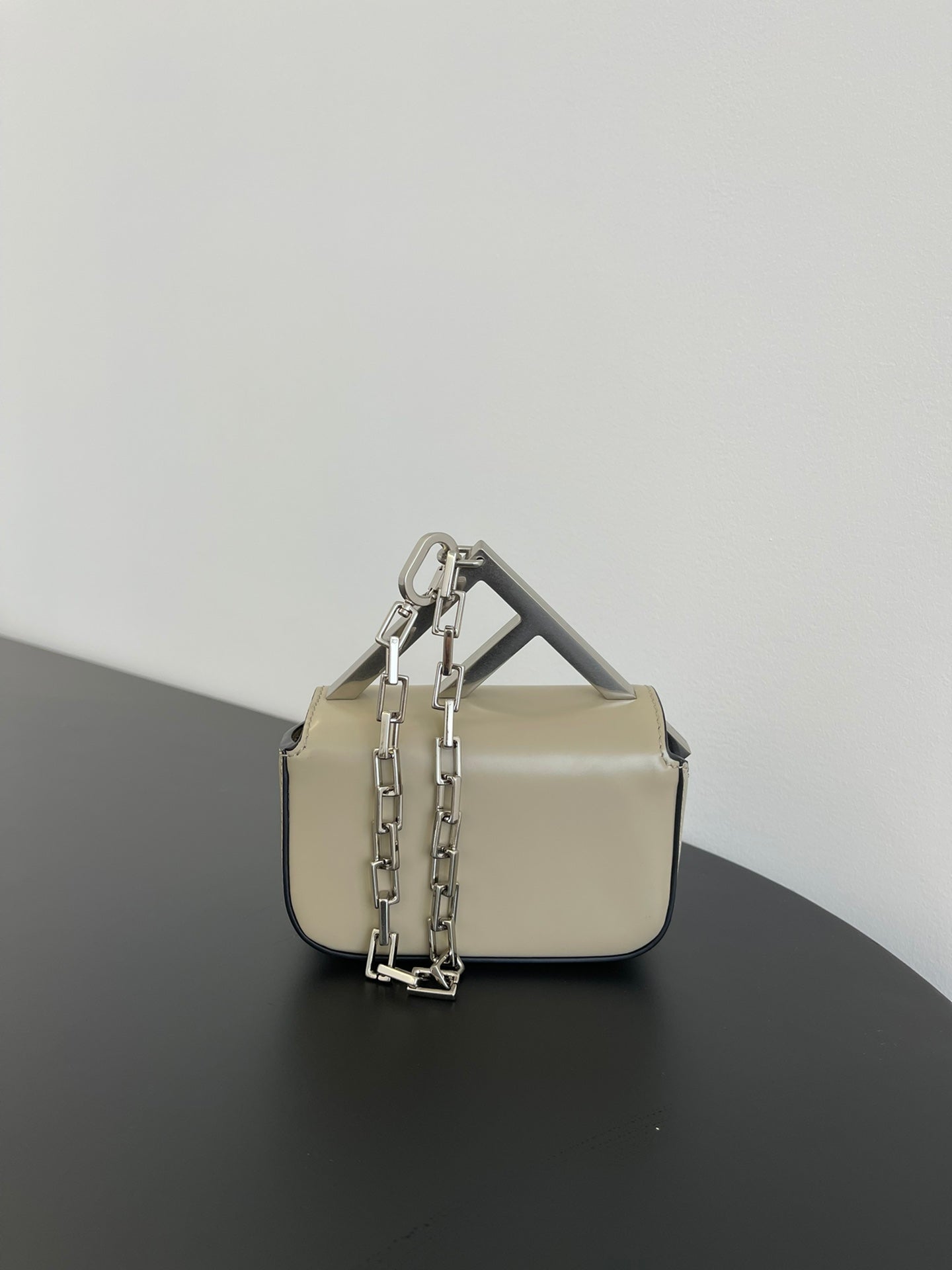 FENDI FENDI MINI FIRST SIGHT 13 BAG IN TAN BROWN CALFSKIN WITH SILVER HARDWARE
