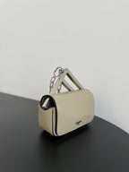FENDI FENDI MINI FIRST SIGHT 13 BAG IN TAN BROWN CALFSKIN WITH SILVER HARDWARE