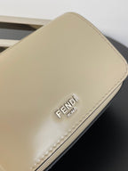 FENDI FENDI MINI FIRST SIGHT 13 BAG IN TAN BROWN CALFSKIN WITH SILVER HARDWARE