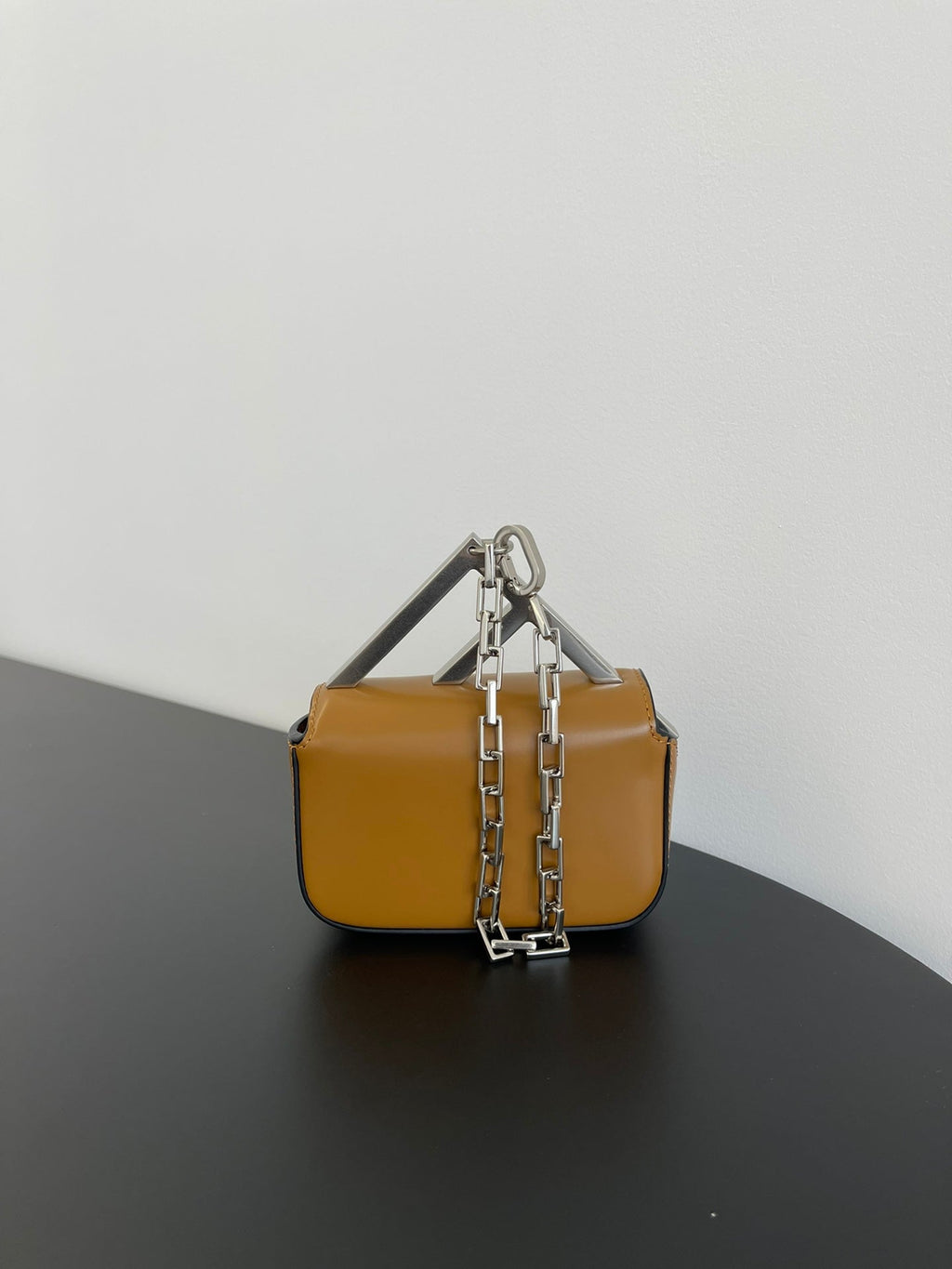 FENDI FENDI MINI FIRST SIGHT 13 BAG IN COPPER BROWN CALFSKIN WITH SILVER HARDWARE