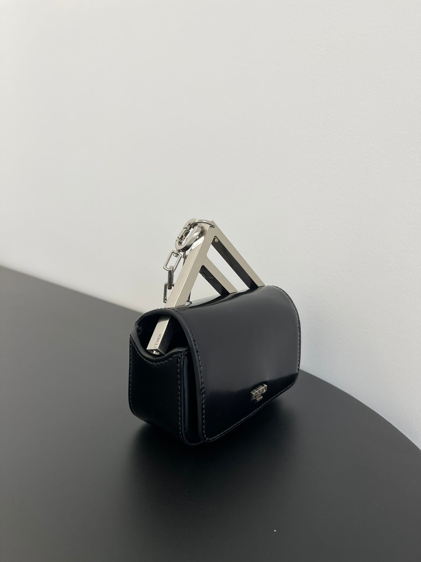 FENDI FENDI MINI FIRST SIGHT 13 BAG IN BLACK CALFSKIN WITH SILVER HARDWARE