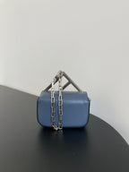 FENDI FENDI MINI FIRST SIGHT 13 BAG IN PIGEON BLUE CALFSKIN WITH SILVER HARDWARE
