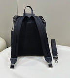 FENDI FENDI STRIKE 41 MEDIUM FF BLACK JACQUARD FABRIC BACKPACK