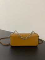 FENDI FENDI MINI FIRST SIGHT 23 BAG IN COPPER BROWN CALFSKIN WITH SILVER HARDWARE