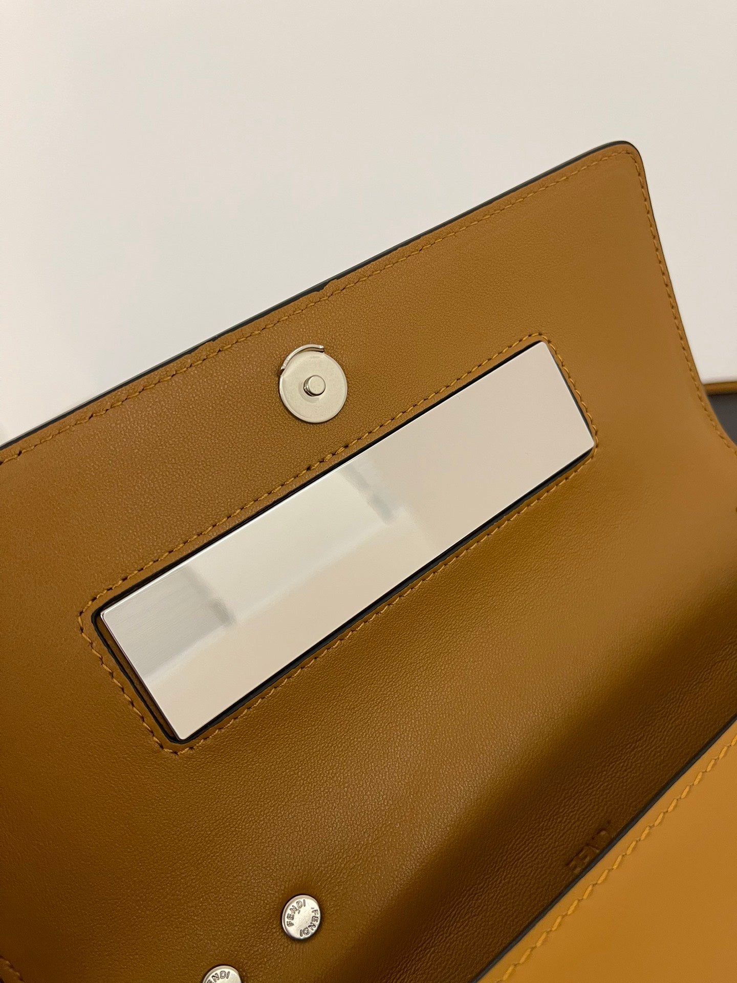 FENDI FENDI MINI FIRST SIGHT 23 BAG IN COPPER BROWN CALFSKIN WITH SILVER HARDWARE