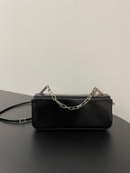 FENDI FENDI MINI FIRST SIGHT 23 BAG IN BLACK CALFSKIN WITH SILVER HARDWARE