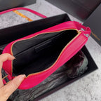 Saint Laurent LOU CAMERA BAG 23 IN BRIGHT PINK SUEDE AND CALFSKIN TRIM