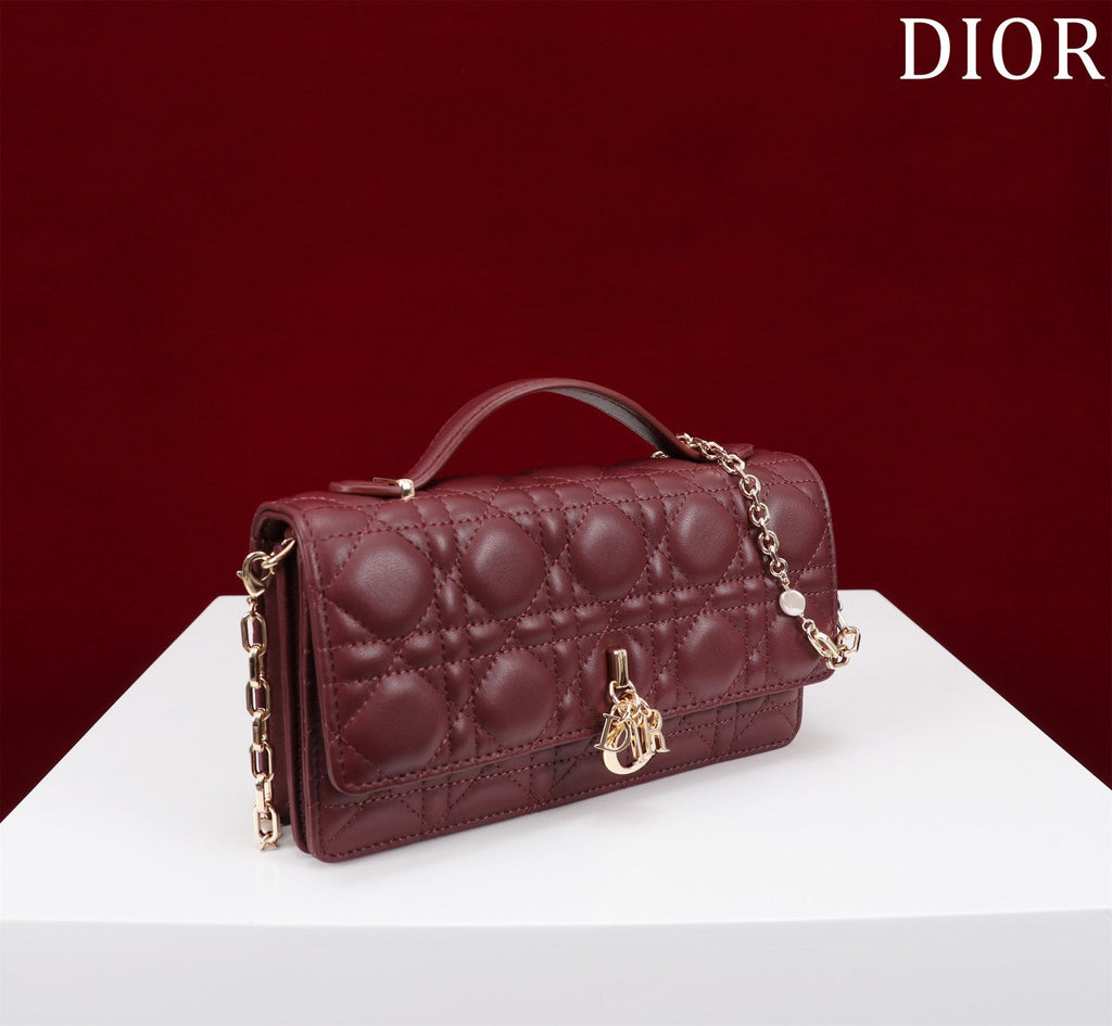 DIOR my mini 21 burgundy lambskin