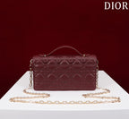 DIOR my mini 21 burgundy lambskin