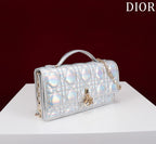 DIOR my mini 21 silver metalic lambskin