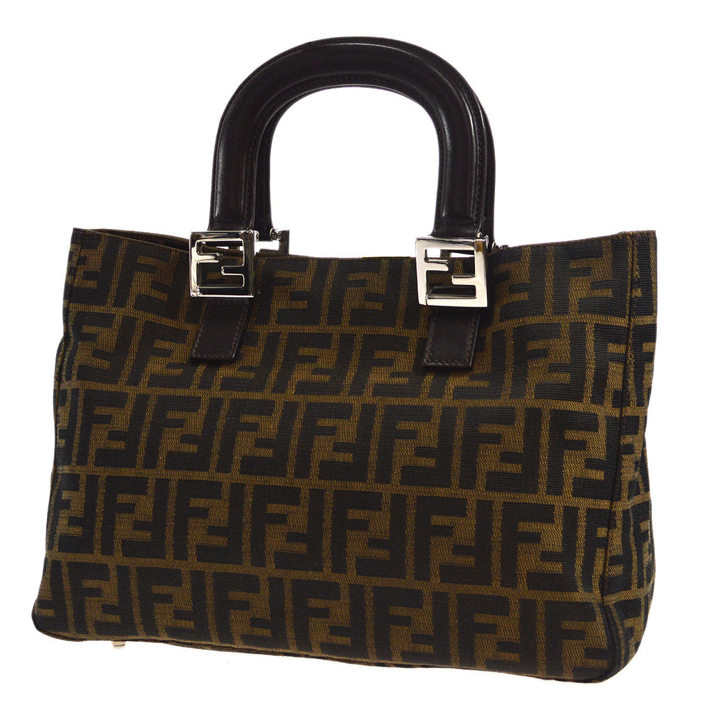 FENDI Zucca Tote Handbag Brown 96495